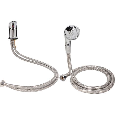 Kit de robinetterie pour bac à shampoing de salon de coiffure, étanche et flexible, avec douchette pour eau chaude et froide. (1/5)