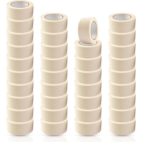 Dapetz ® Premium Masking Tape 36 Rolls (75mm X 50m) White Masking Tape Painting Tape for Painters, Decorators Professional DIY Use, Sharp Paint Lines, Crafts and More (1/5)
