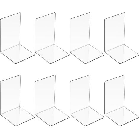 8 pièces Serre Livre，cale Livre，Serre Livre en Acrylique Transparent，Etagere Transparente，cale Livre Etagere，pour Chambre à Coucher, Bureau, bibliothèque, école et Bureau (1/5)