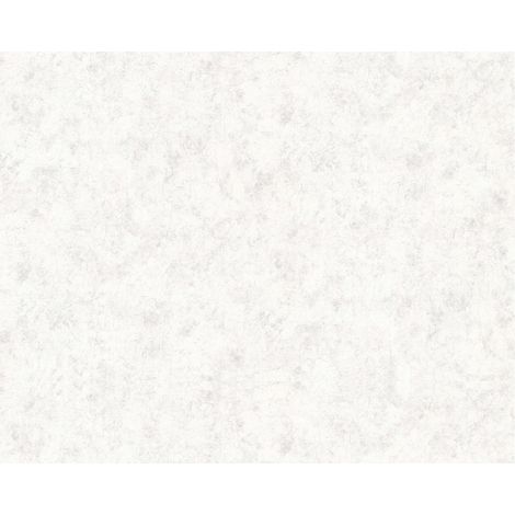 Empapelado efecto estuco EDEM 807DN40 papel pintado vinílico estampado en caliente tejido non tejido ligeramente texturado de aspecto yeso mate blanco gris-claro 10,65 m2