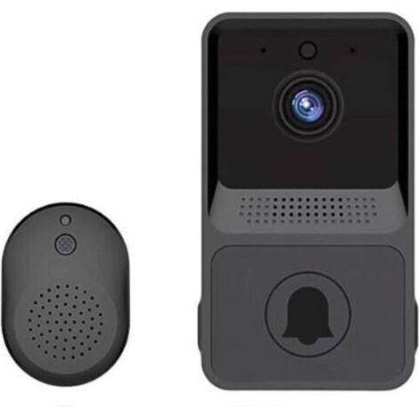 (Noir) Sonnette vidéo sans Fil, Sonnette vidéo Wi-FI Intelligente avec Carillon,kit de Sonnette de Porte avec vidéo HD, WiFi 2,4 G (1/4)