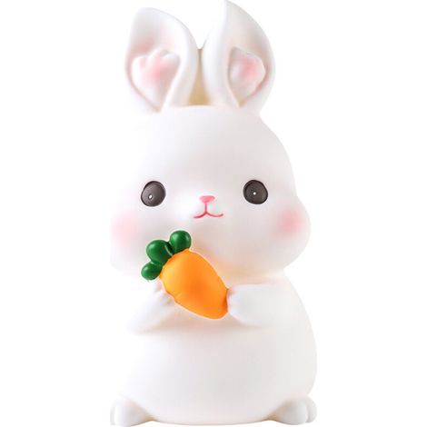 Tirelire lapin pour garçons et filles - Étanche - Blanche - Adorable - Caoutchouc - Forme lapin - Pour adultes et enfants (1/5)