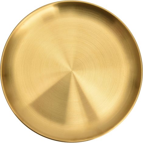 Ronde plateau en acier inoxydable, l'or, 23 cm,Style 1 (1/5)