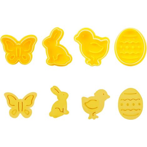 Lot de 4 Emporte-Pièces en Plastique Formes Pâques (Papillon, Lapin, Poussin, Œuf) pour Pâtisserie et Décoration Gâteau (1/5)