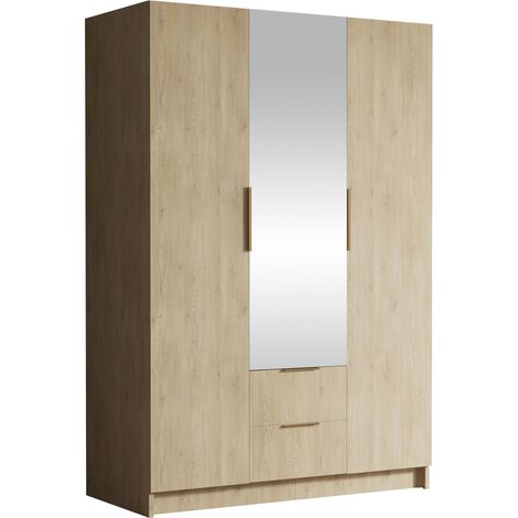 Armario Closico 199, Roble, 216x150x60cm, Puertas de armario: Con bisagras, Número de estantes: 0