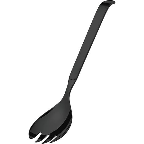 Buffet Fourchette à salade longue, couverts à salade, fourchettes de service pour traiteur et buffet, couverts de service, en acier inoxydable 18/10, satiné, noir, longueur : 30 cm (1/4)
