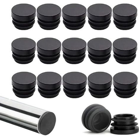 16-mm-Stuhlbeinkappen, 40 Stück, Stuhlgleiter, Stuhlbeinstopfen, runde Kunststoffkappen, Endkappen für Stuhlrohre, Stuhlbeinkappen (1/5)