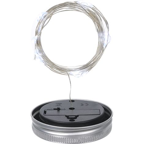 Lanterne solaire en bocal Mason avec couvercle étanche, guirlande lumineuse féérique en fil de cuivre, décoration extérieure pour terrasse et jardin. (1/5)