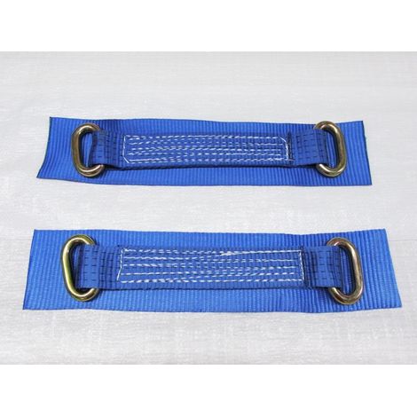 x2 12" Oval Link Wheel Straps - Recovery Bridging Trailer Car Vehicle Web Alloy