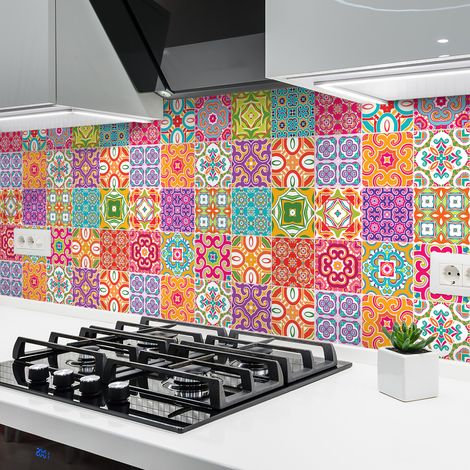 Sticker Mural Carrelage adhésif Cuisine Salle de Bain - 24 STICKERS CARRELAGES AZULEJOS CLARIANA - 24stickers10x10cm (1/5)