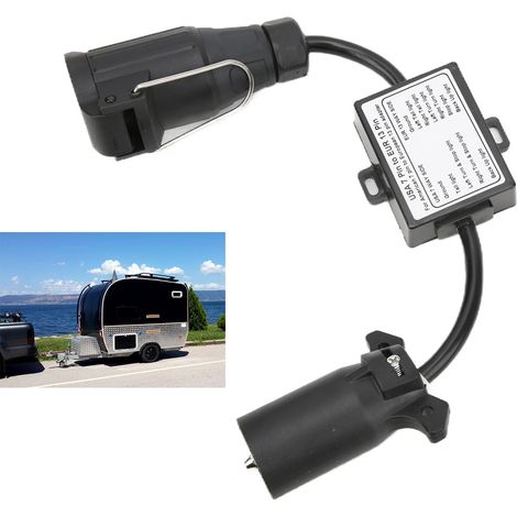 Connecteur de Voiture 7 Broches Américain vers Européen 13 Pins pour Remorque et Camion