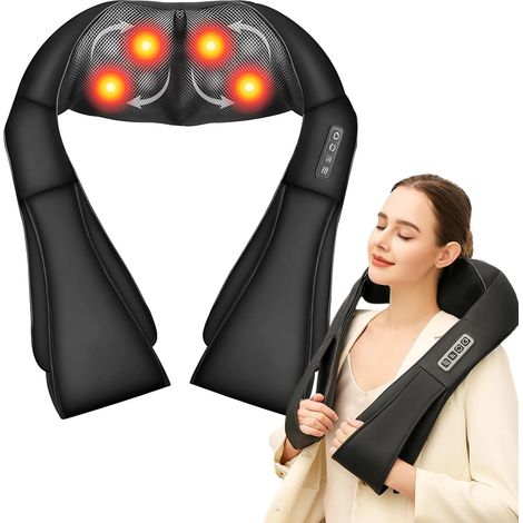 Shiatsu massager with heat function - Neck and shoulder massage - Rotating massage nodes - Complete relaxation (1/5)