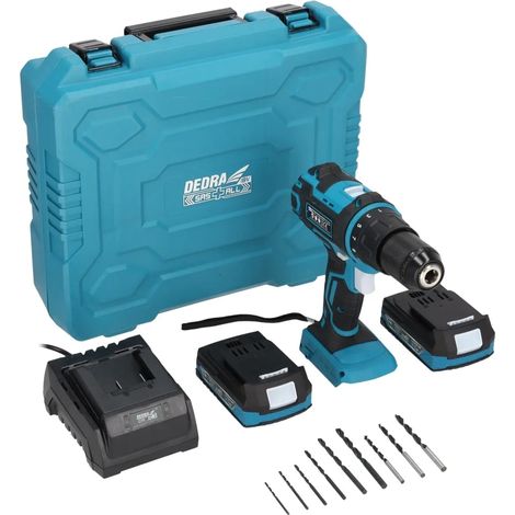 Kit d'outils dans un coffret tournevis 18 V 50 Nm, jusqu'à 1750 tr/min, 19 modes, 2 batteries 2 Ah, chargeur avec lumière LED, accessoires 9 pièces, kit mobile pour bois (1/5)