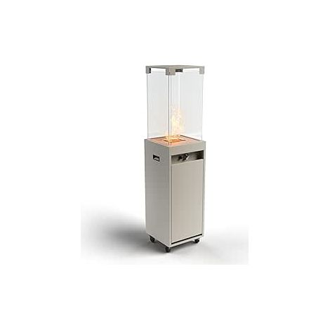 Planika Faro – estufa de gas propano para exteriores, negra, 8 kW, portátil y autoportante, ideal para jardín y terraza (reductor y funda incluidos)