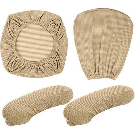 Longziming - Housses de chaise extensibles pour chaises de bureau et de gaming – Ensemble de housses pour assise et dossier avec accoudoirs, protection pour chaises pivotantes et chaises de bureau, ja (1/5)