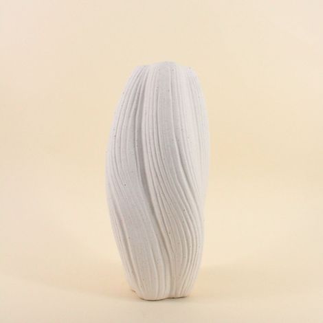 Vase en porcelaine blanche vagues, H36cm (1/5)