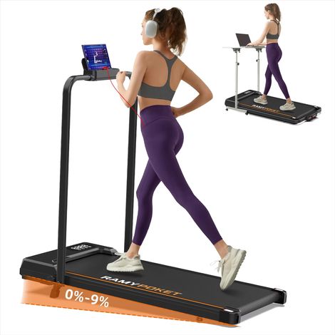 Tapis de course électrique pliable 2,5 HP – 1 à 10 km/h, inclinaison 9 %, tapis de marche avec application APP, machine de fitness pour course à pied à domicile