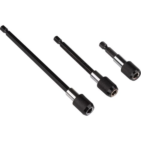Jeu d'extension de forets Porte-embout d'extension avec tige hexagonale 1/4 pouce (6,35 mm) 3 pièces Perceuse magnétique à dégagement rapide pour visseuse à percussion perceuse électrique (1/5)