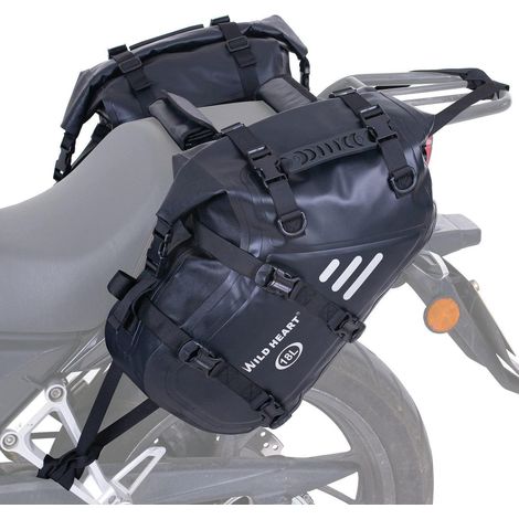 Motorrad-Satteltaschen 36L wasserdicht, Seitentaschen mit Schultergurt, schwarz (1/5)