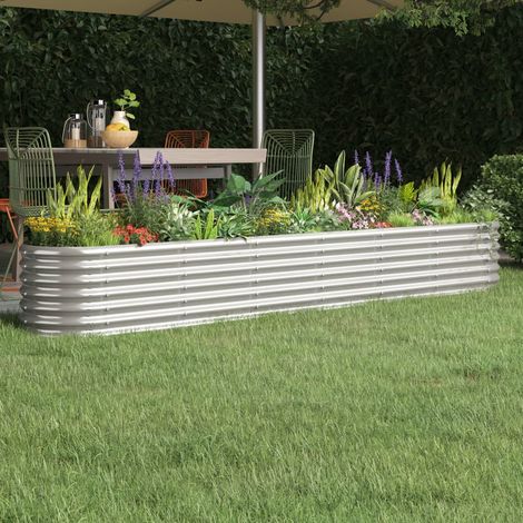 Hochbeet Verzinkter Stahl 260x40x36 cm Silbern