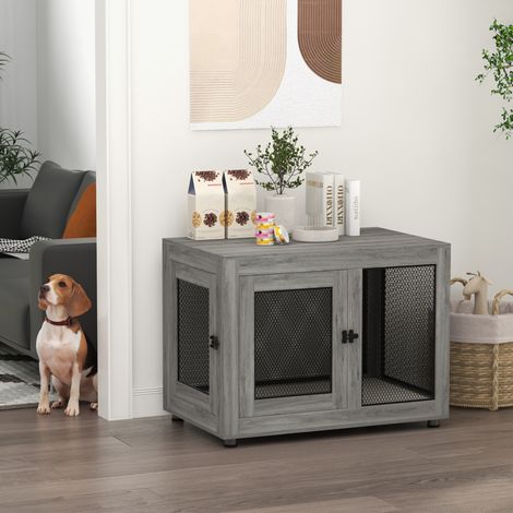 Jaula para perro de interior con 2 puertas, cojín lavable, 94 x 60 x 71,5 cm OKMYHOME (1/5)