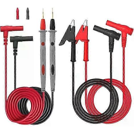 Multimeter-Messleitungen, 1 Paar Messleitungen mit Krokodilklemmen und 24-Karat-vergoldeten Messspitzen, 1000 V, 20 A, Leitungsprüfset JXLGV (1/5)