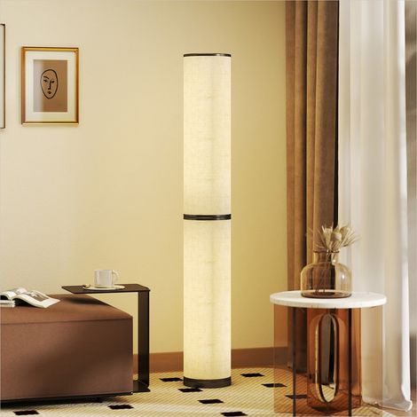 Lampe de table Lampadaire sur pied moderne avec abat-jour en lin (1/5)