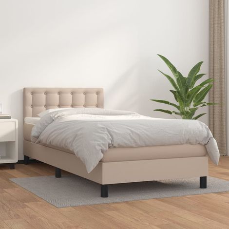 Sommier à lattes de lit avec matelas-Cadre de lit avec matelas Cappuccino 90x200 cm 148061 (1/5)