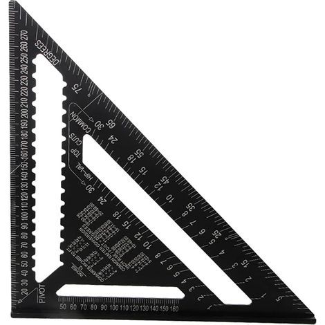 12 pouces métrique Equerre Menuisier,haute précision mesure outillage, Équerres de Charpentier,Aluminium Regle Multifonctionnels,Outils de Traçage pour charpentier, couvreur, ingénieur,Bricolage Outil (1/5)