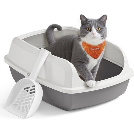Bac à Litière pour Chat, Parois Hautes, XL, Ouvert sur Le Dessus (1/5)