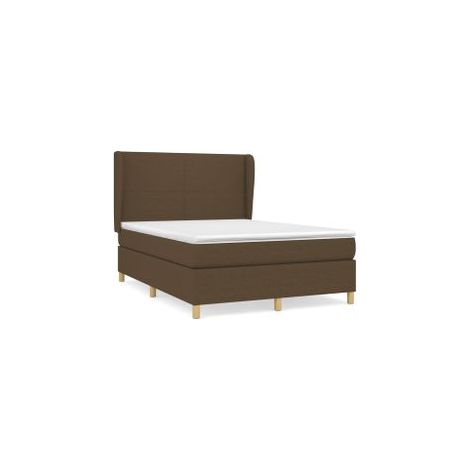 Sommier à lattes de lit avec matelas Marron foncé 140x200 (1/5)