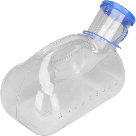 Urinoir portable pour hommes de 1000 ml avec couvercle, récipient à urine en plastique transparent pour personnes âgées, personnes handicapées et voyageurs (1/5)