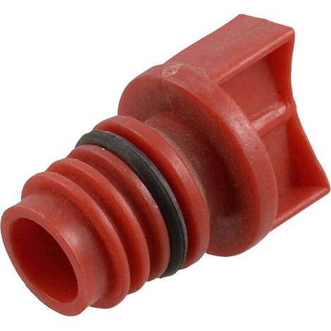 Ölverschlussdeckel – 1 Stück – Roter Kunststoff – 18-mm-Außengewinde – Für Luftkompressoren – 4 x 2,4 cm (1/3)