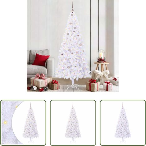LED-Beleuchtung - Künstlicher Weihnachtsbaum Weiß 210 cm PVC und Stahl (1/5)