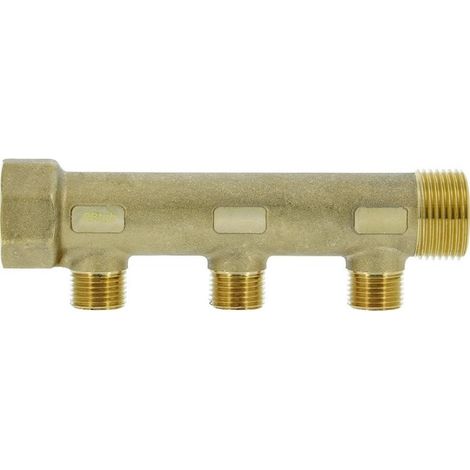 Collecteur de distribution laiton 1" 3 sorties 1/2" à portée plate certifié ACS chauffage et sanitaire - THERMADOR COLC263P