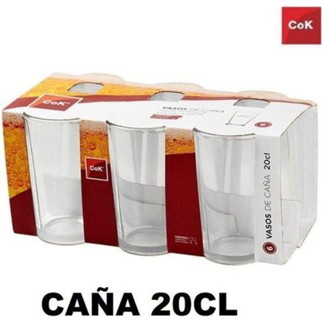 20 cls vaso caña para cafe doble y cerveza cok - caja 6 unidades