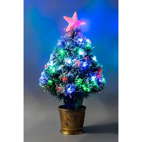 2ft 60cm Pre Lit LED Fibre Optic Christmas Tree With Snow Xmas Home Decor Decorations (1/5)