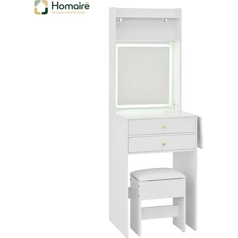 Flur- Garderobenschrank weiß aus MDF 75 x 45 x 156 cm HOMAIRE (1/5)