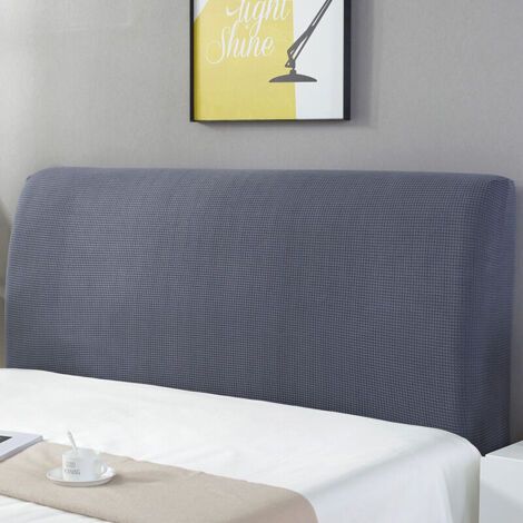 Housse Tete de lit,Housse de Protection de tête de lit Housse De Tête De Lit Lavable Anti-poussière Pack Complet 360 ° Gris 150cm Convient pour Une tête de lit 140-170 cm (1/5)
