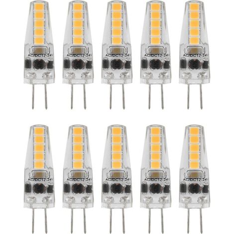 10pcs G4 LED Ampoules 2W Bi Pin Base Dimmable Ampoules pour Lustre Plafonnier Lampe De Table Blanc Chaud 3000K AC 1224V (1/5)