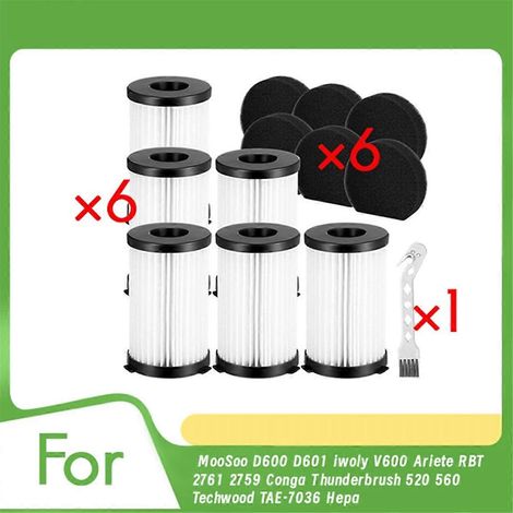 Pour MooSoo D600 D601 Iwoly V600 Ariete RBT 2761 Kit de filtres HEPA - Pièces illustrées (1/5)