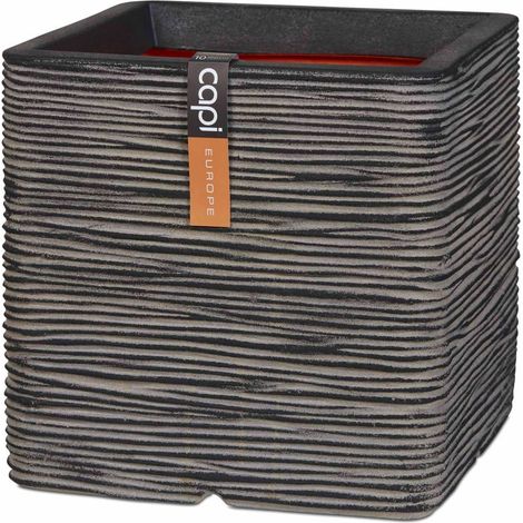 Blumentopf Nature Rib Quadratisch 40x40 cm Anthrazit KOFZ903 Capi (1/5)
