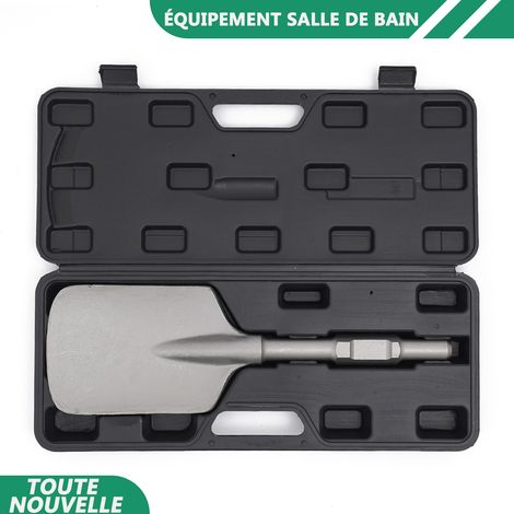 Bit d'outil à paille d'argile pour marteau de démolition, 1-1/8 "Hex Shank Asphalt Cutter Chisel, construction en acier allié avec étui de transport (1/5)