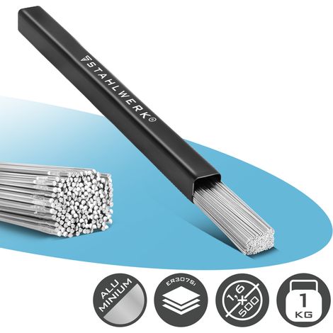 STAHLWERK Baguettes de soudage TIG Complément ER4043Si5 Aluminium 1,6 mm x 500 mm 1 kg