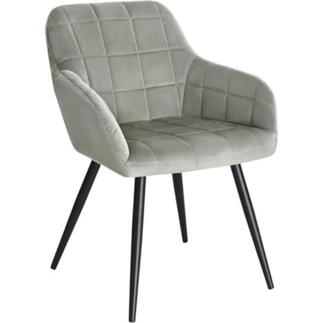 WOLTU Kitchen Dining Velvet chairs Bedroom chairs Living Room Backrest chairs Grey (1/5)
