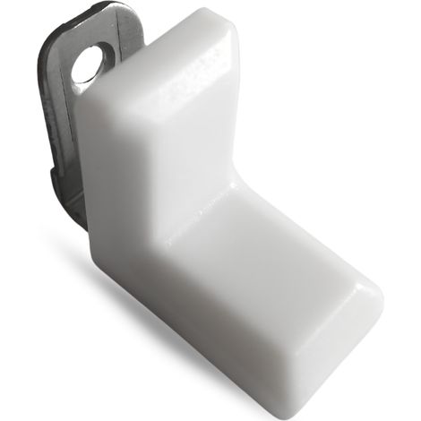 Ángulo para muebles Komandorek, soporte metálico + tapa, blanco (02) 100 unidades (1/5)