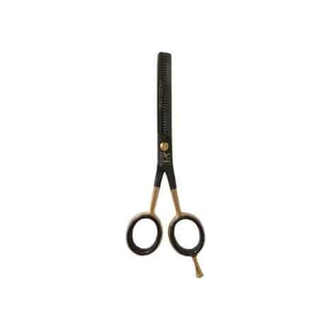 Pastell Line 5,5" Diva einseitige Effilierschere - schwarz - matt, goldene Griffe
