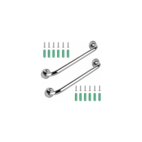 2pcs 30 cm Barre d’Appui de maintienDouche Poignée de Baignoire en Acier InoxydableBarres Porte-Serviettes Poignée de Douche Barres de Sécurité maintienMurale pour Enfants Enceintes Handicapés Personn (1/5)