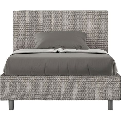 Letto una piazza e mezza senza rete imbottito 120x200 tessuto Labirinto 2 grigio Adele (1/4)