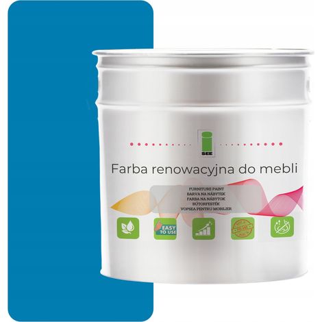 Peinture pour meubles de cuisine RAL 5015 bleu semi-mat 1L pour façades en bois 2 en 1 (1/5)